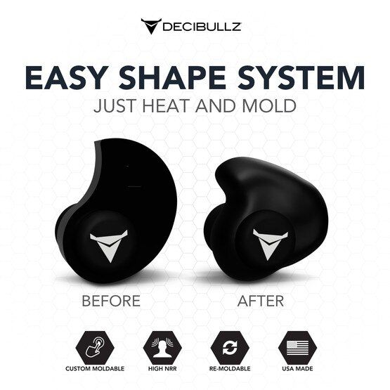 Decibullz Custom Molded Earplugs Black